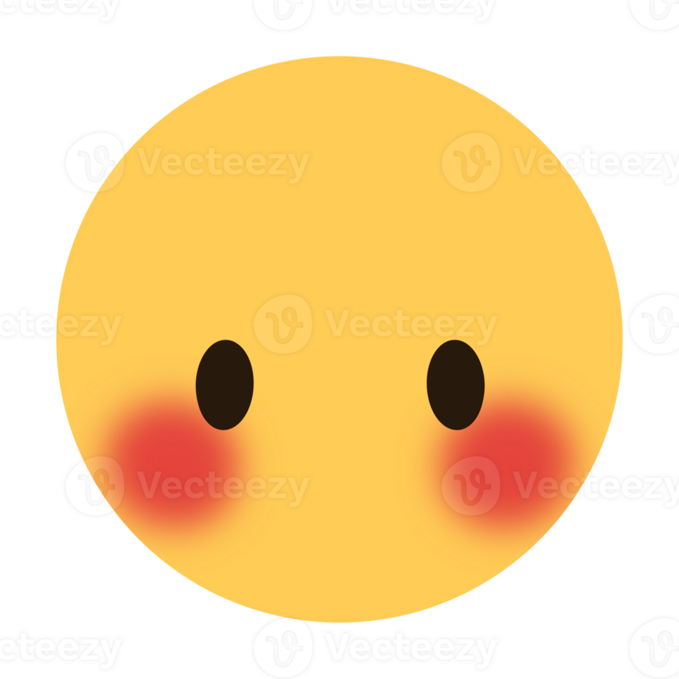 Yellow emoji with blushing cheeks png