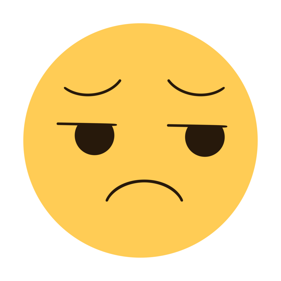 Bored yellow frowning emoji looking sideways png