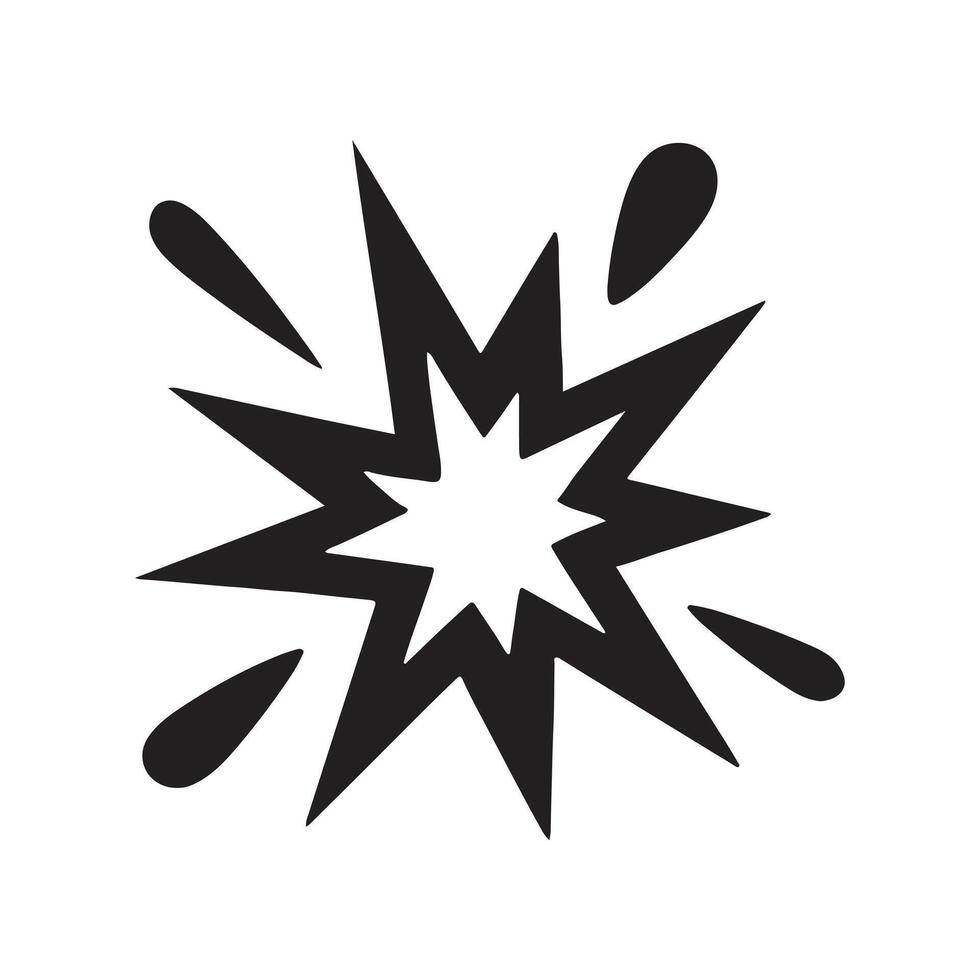 Explosion silhouette icon illustration vector