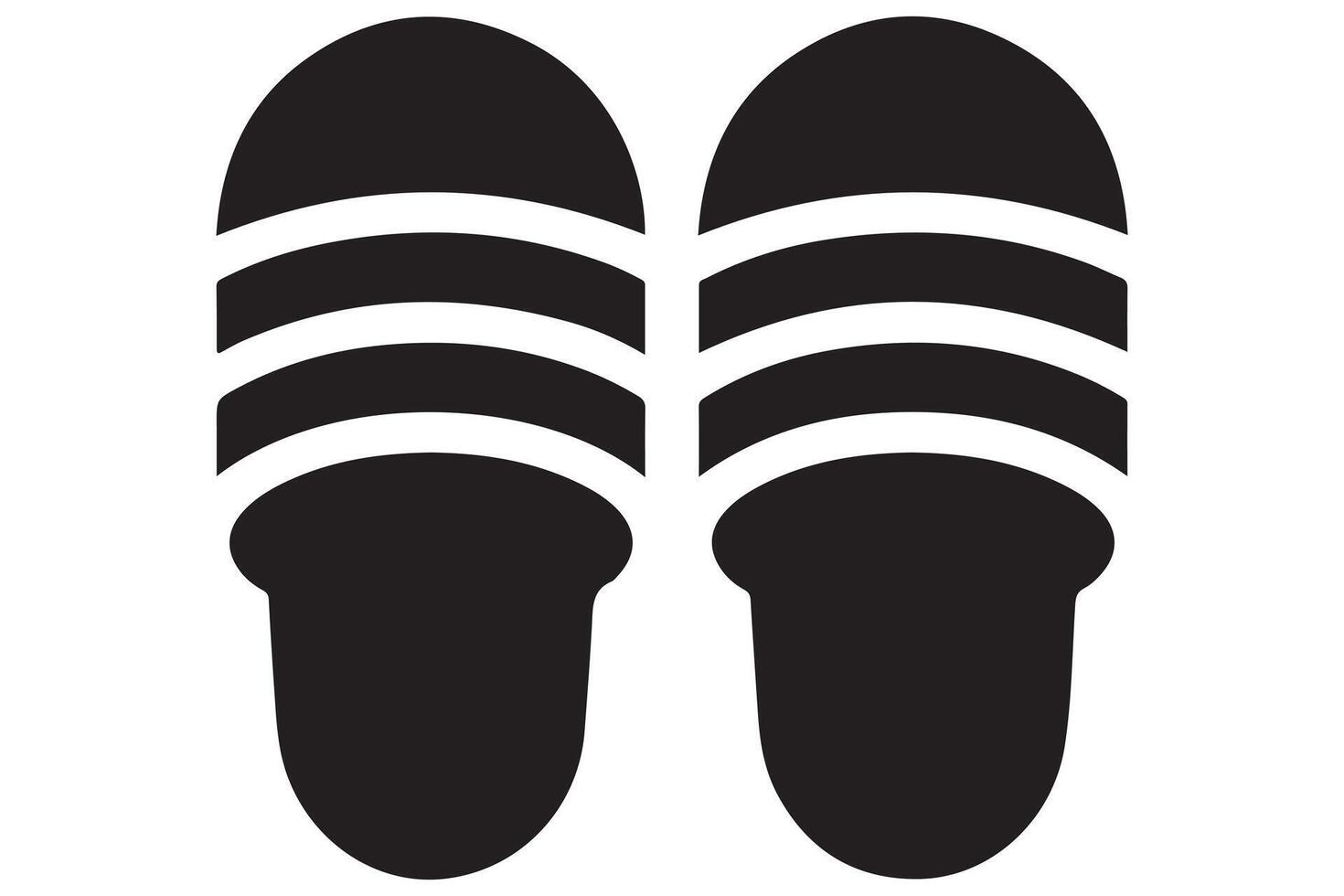 Minimal black silhouette of slipper icon for indoor comfort, casual wear and home shoe concepts vector
