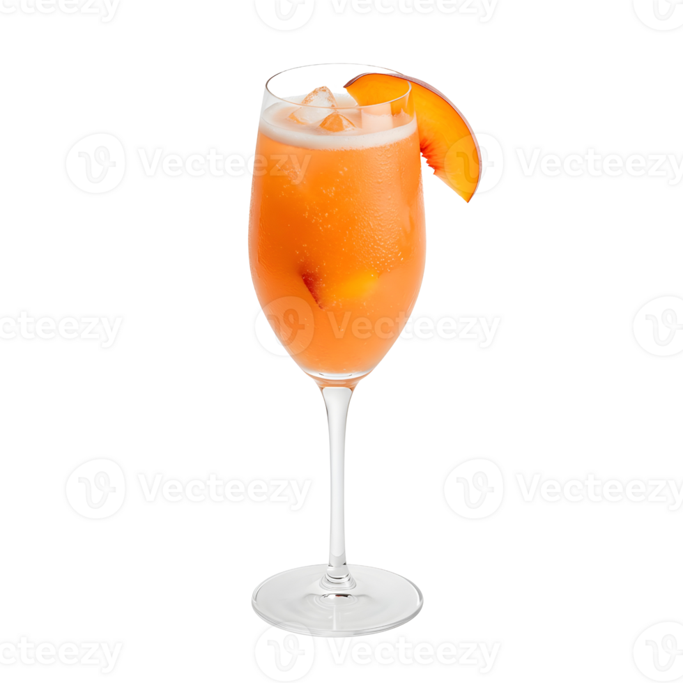 Frozen Peach Bellini Flared Champagne Coupe isolated png