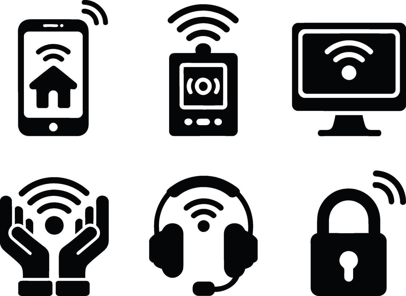 Wireless Connectivity Icons for Smart Home and Devices vector