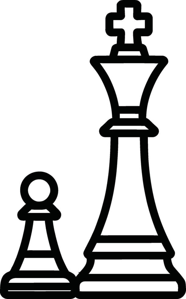 Minimalist Chess Pieces Icon King and Pawn vector