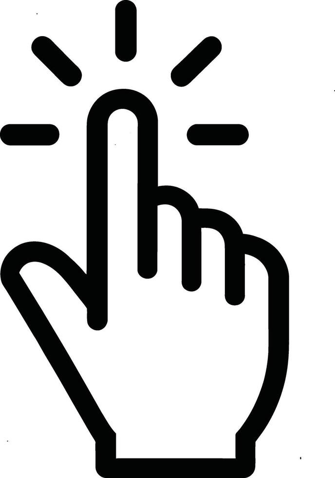 Click or Tap Gesture Line Icon vector
