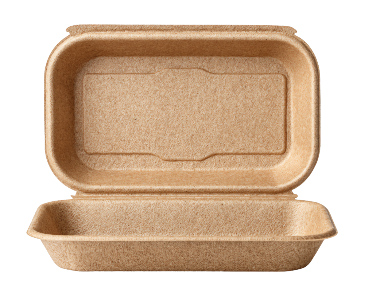 Eco-Friendly Disposable Container for Food with Open Lid View png