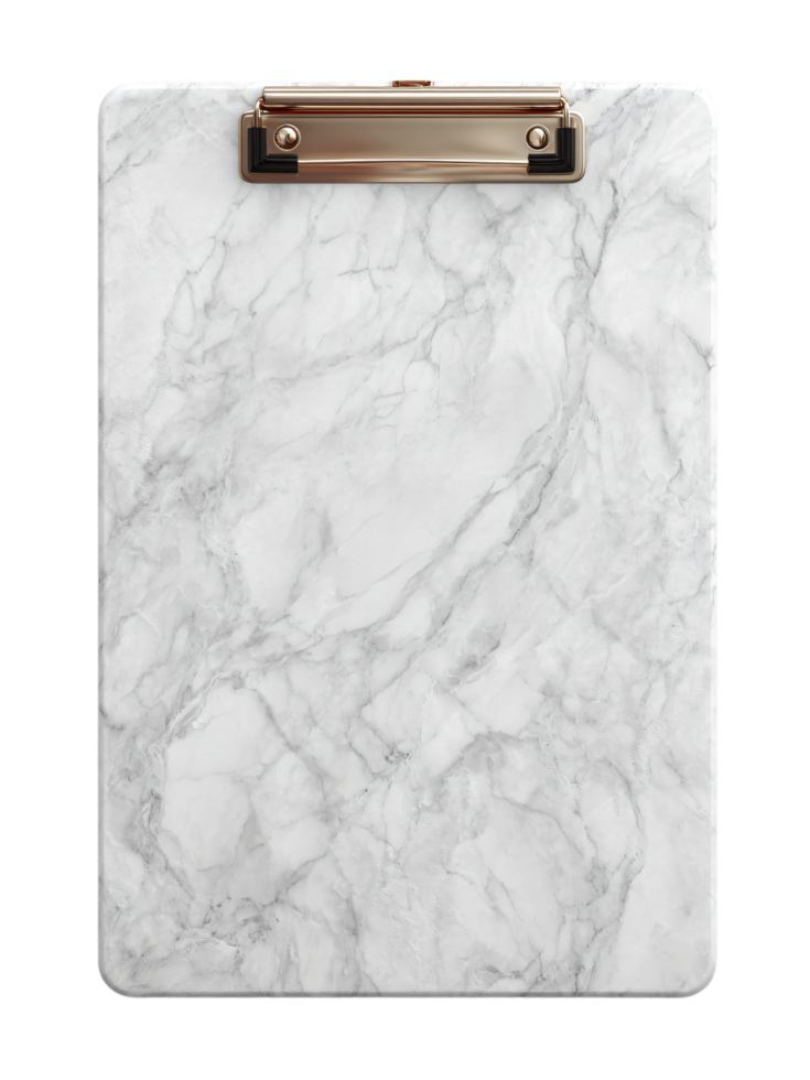 Marble Clipboard with Bronze Clip for Stylish Office Use and Organization png