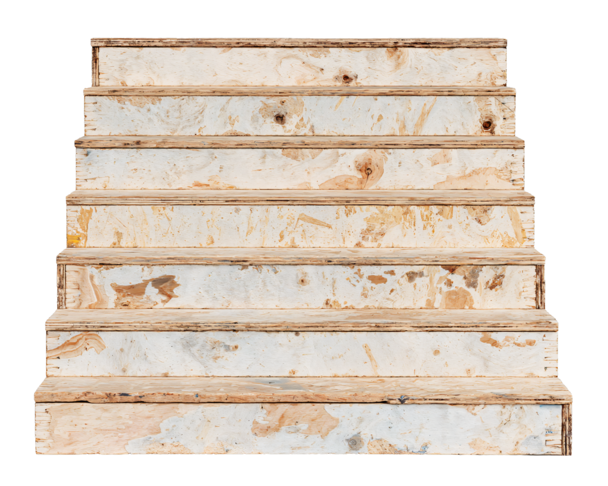 Wooden Stairs with Distressed Finish and Natural Patterns png