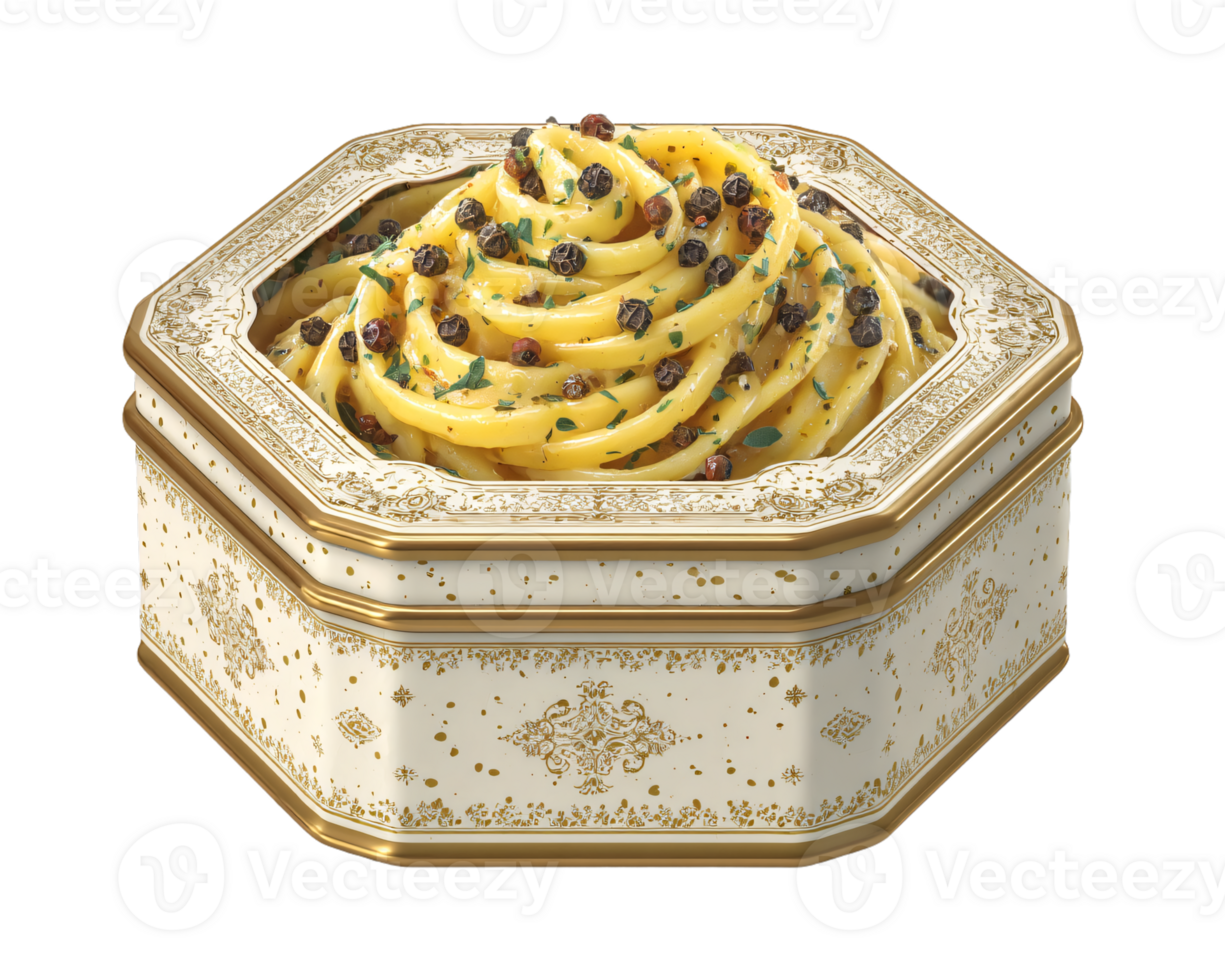 Gourmet Pasta Presentation in Elegant Decorative Box png