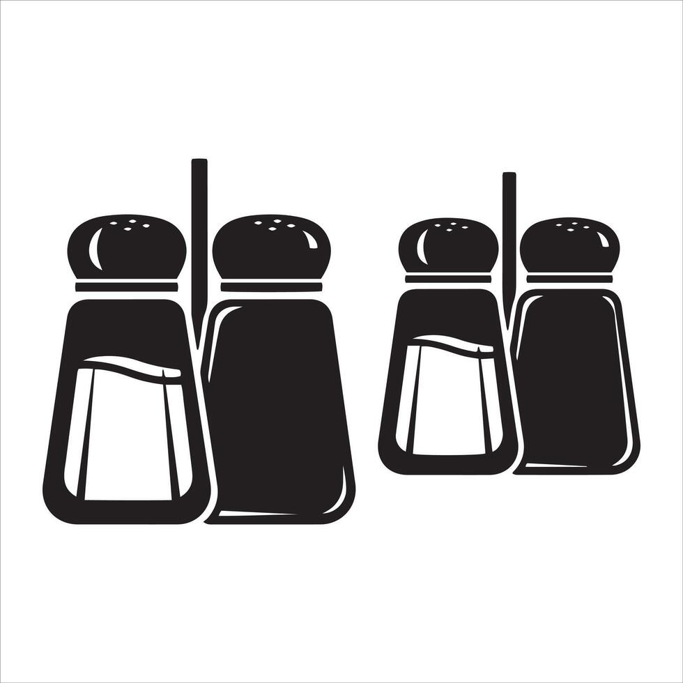 Classic salt and pepper shakers set on a white background vector