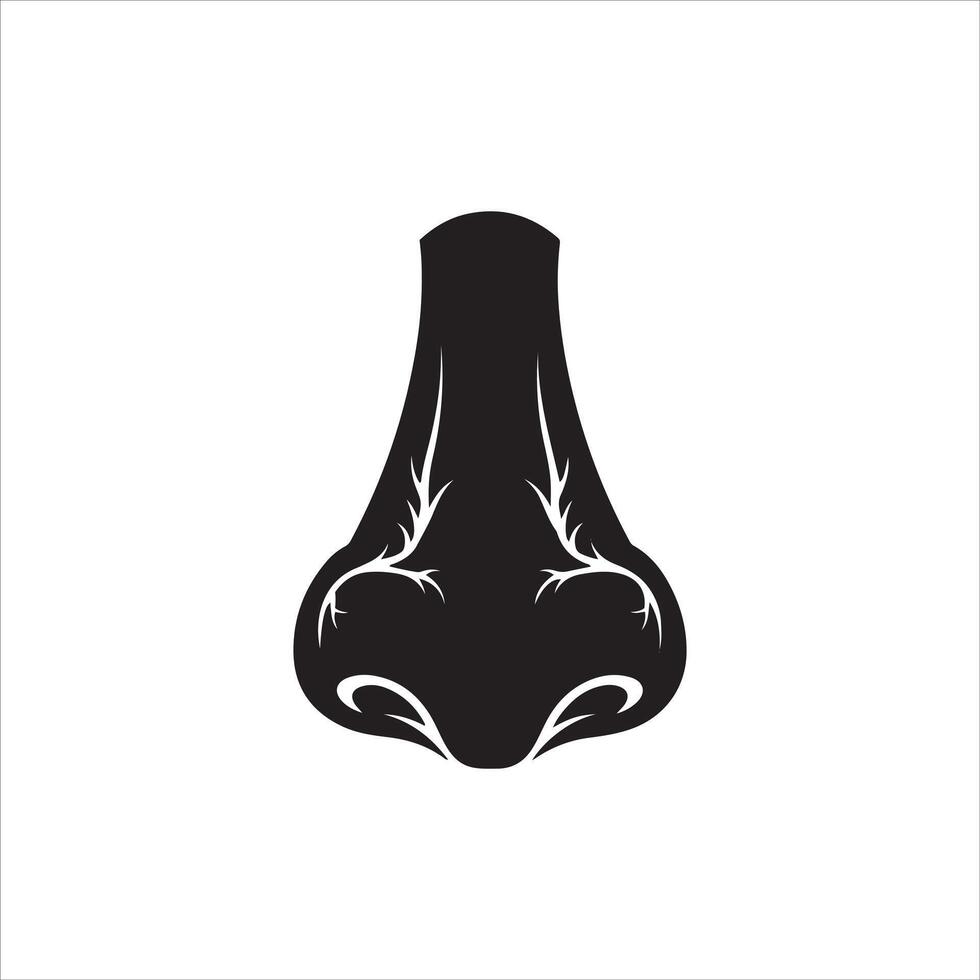 Stylized black nose design with white organic accents on white background vector