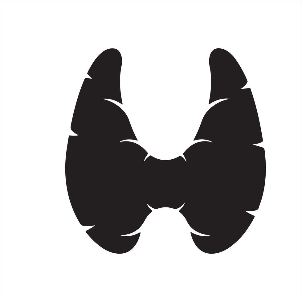 Simple black silhouette of the human thyroid gland on white background vector