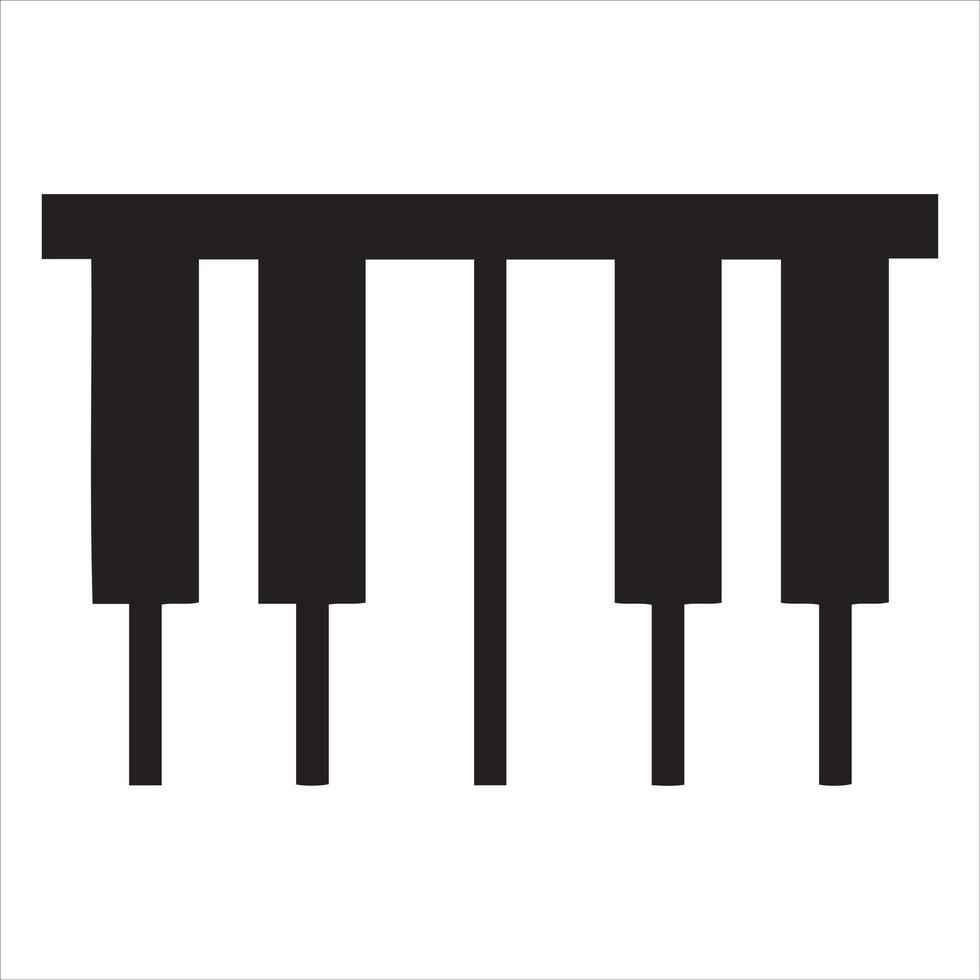 Simple black and white graphic of piano keys on a white background vector