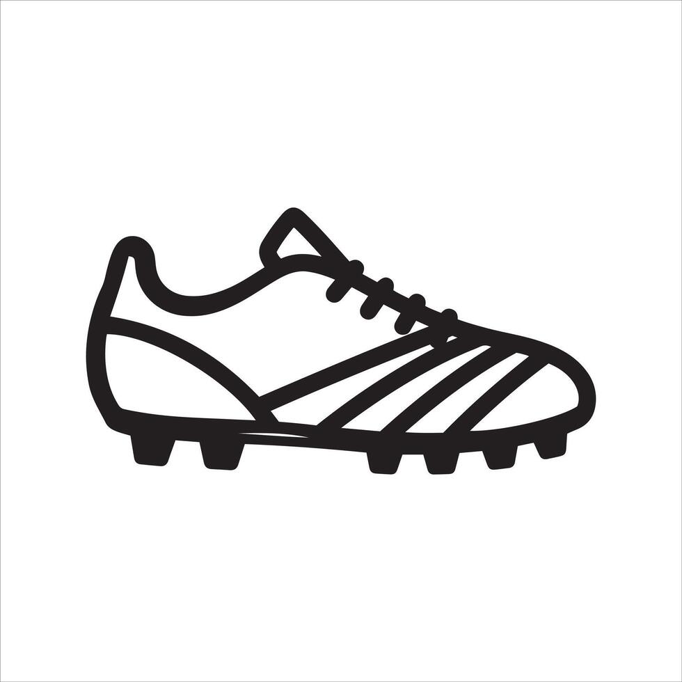 Simple black outline of a soccer cleat on a white background vector