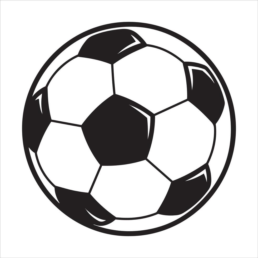 Classic black and white soccer ball design with bold outlines vector