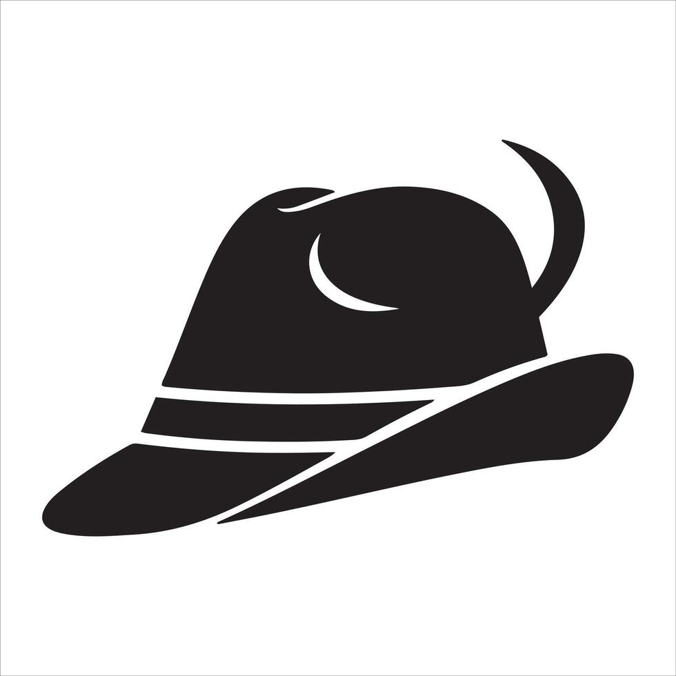 Traditional bavarian hat with feather and band detail vector