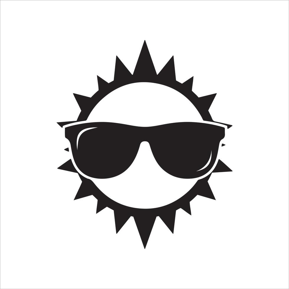 Cool sun wearing sunglasses emblem for summer and warm weather vector