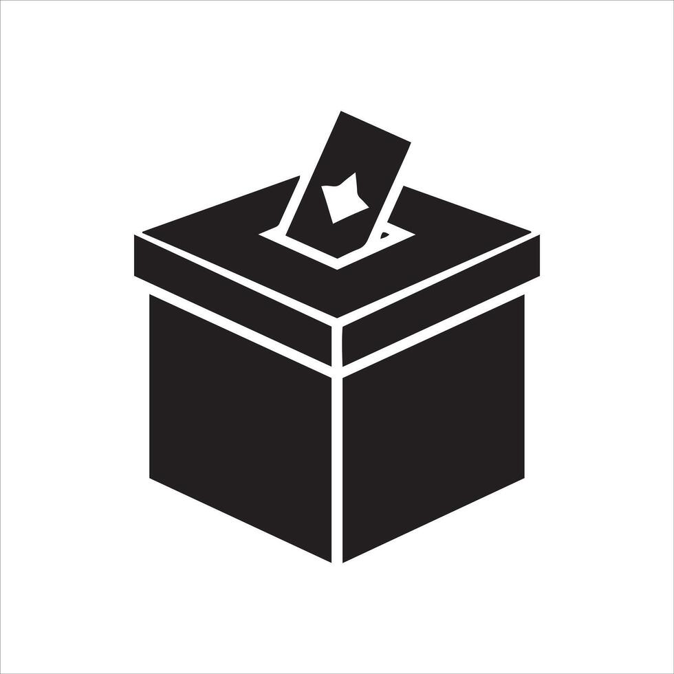 Black ballot box with paper inserted symbolizing voting and democracy vector