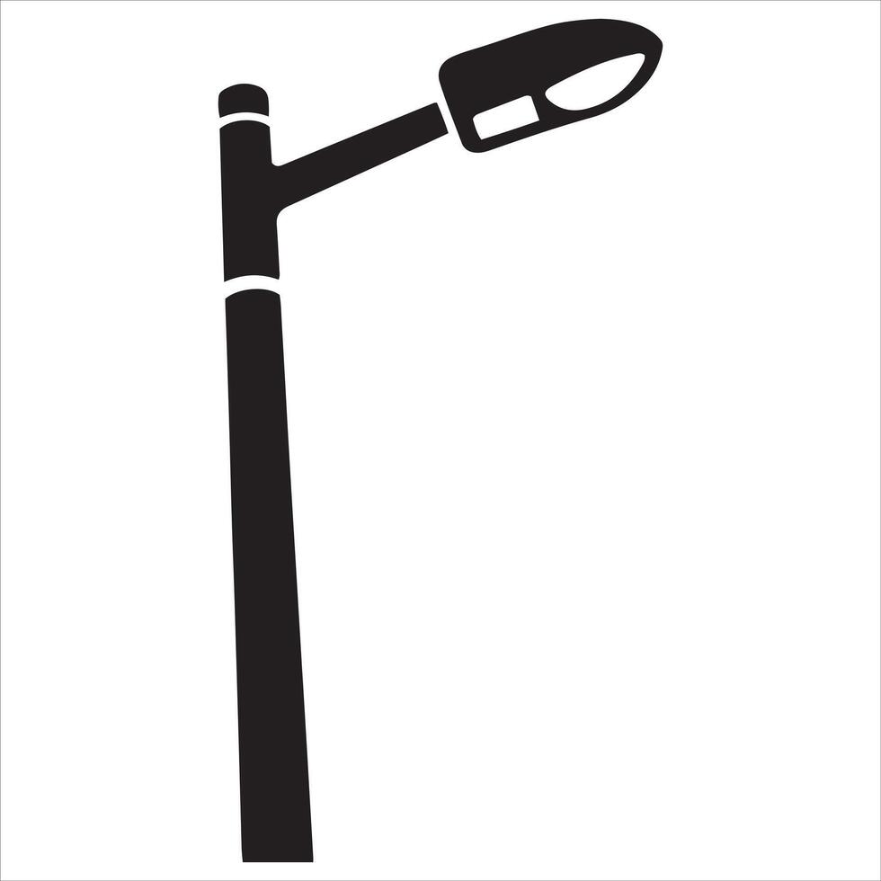 Modern street lamp post with a single light fixture on a white background vector