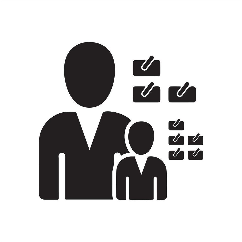 Business hierarchy concept with manager and team members and tasks vector