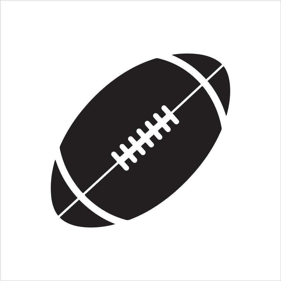 Simple black silhouette of a rugby ball on a white background vector