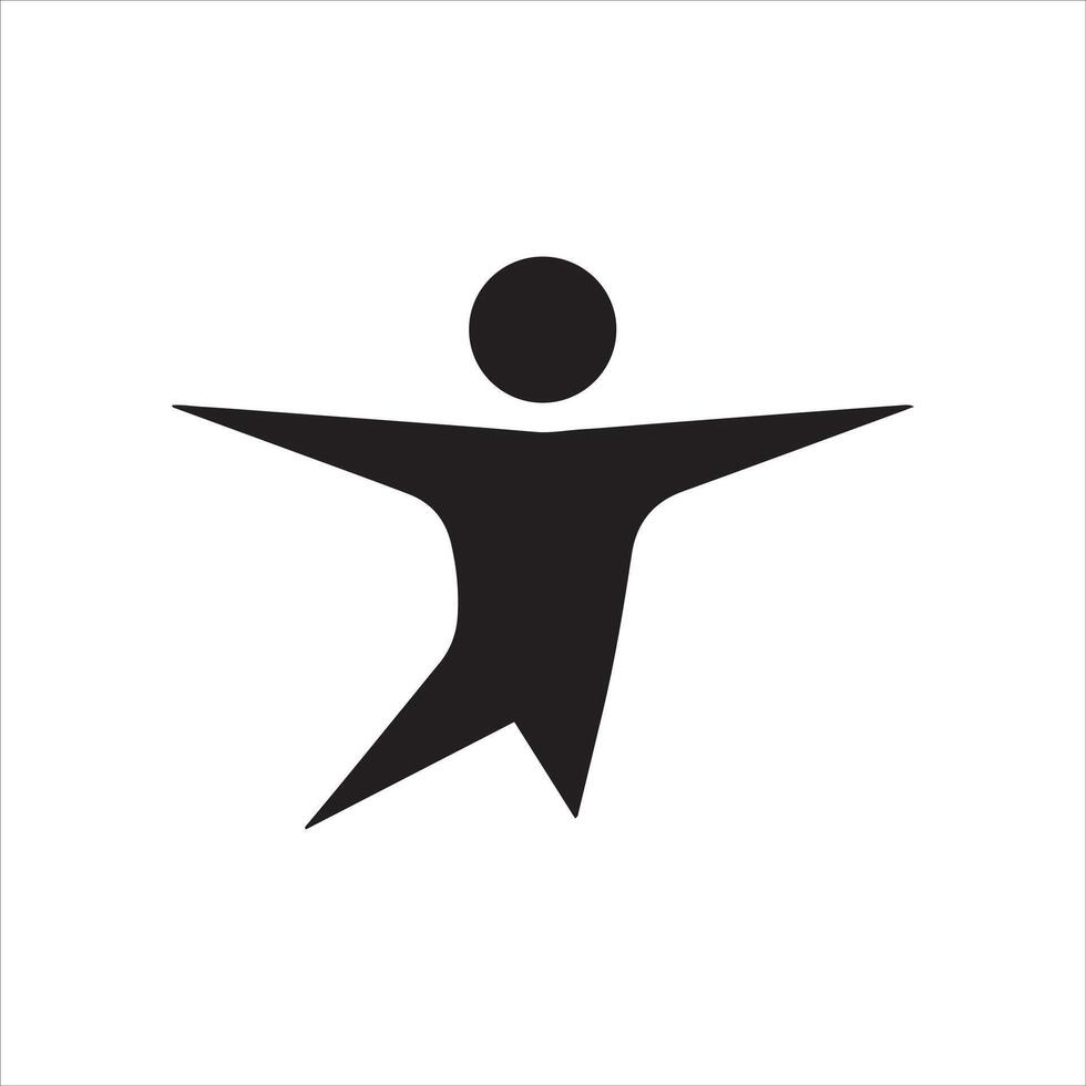 Abstract black silhouette of a person with arms outstretched wide vector