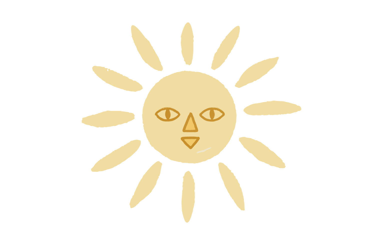 Cute Cartoon Sun Face Illustration on Transparent Background png