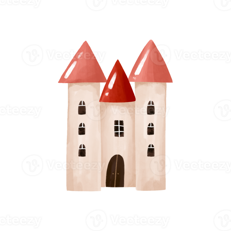 Old fairy castle on isolated background png