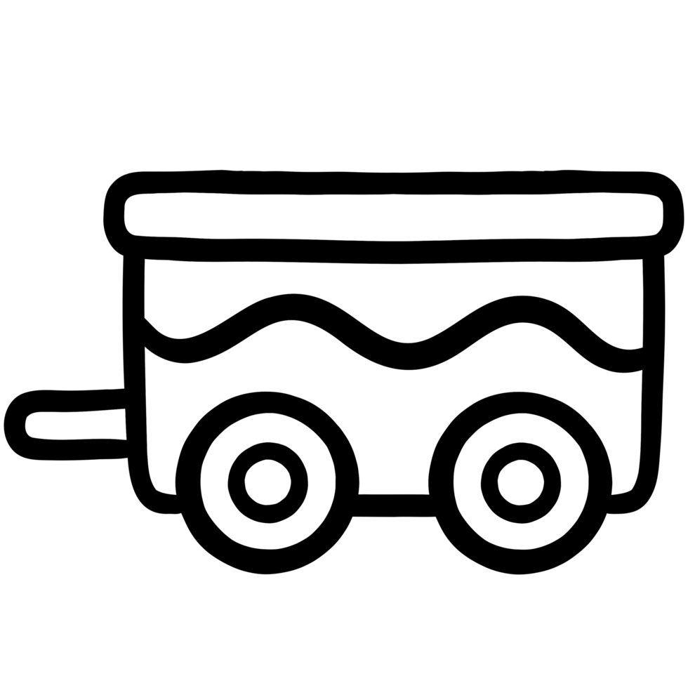 Wooden toy train truck doodle png