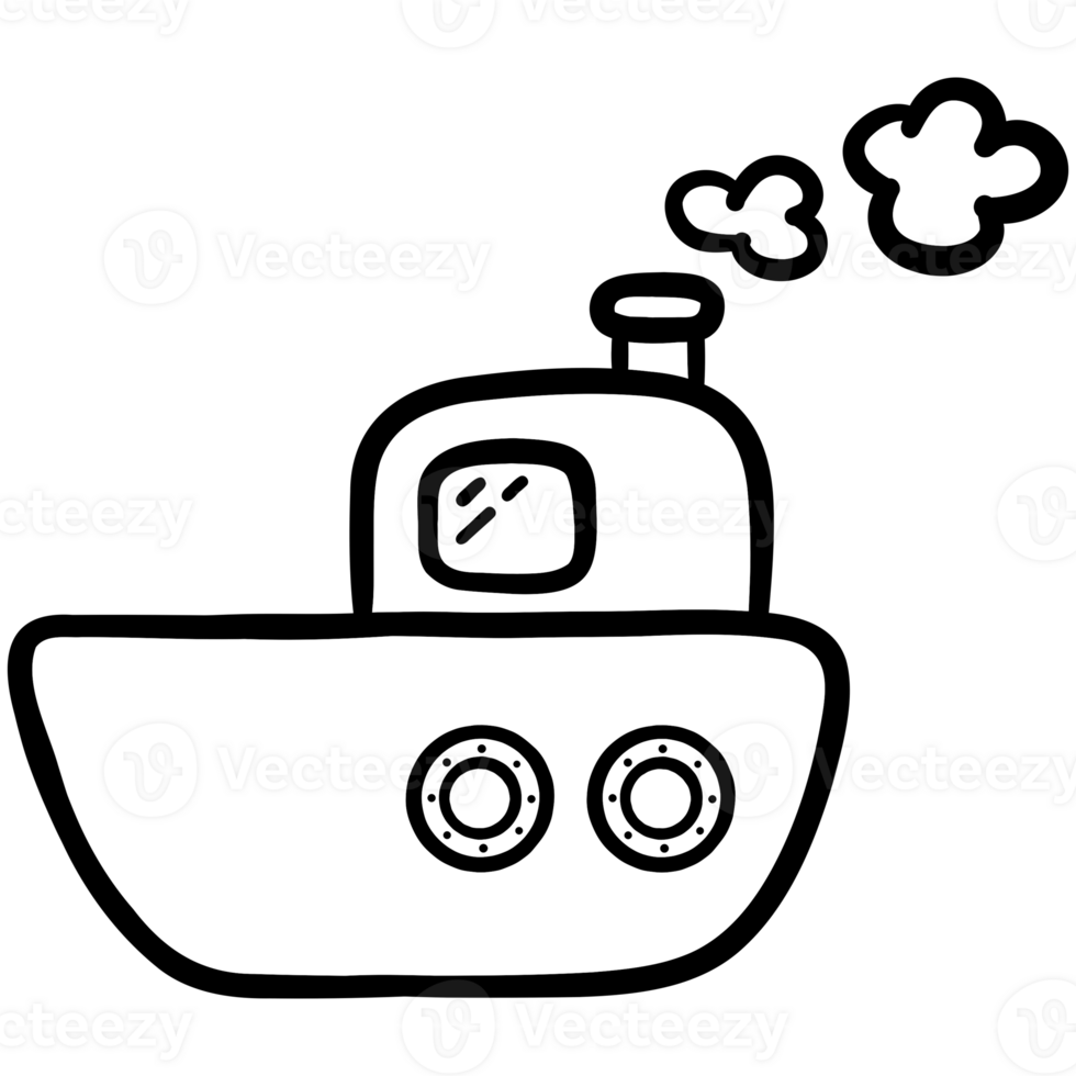 Wooden ship doodle png
