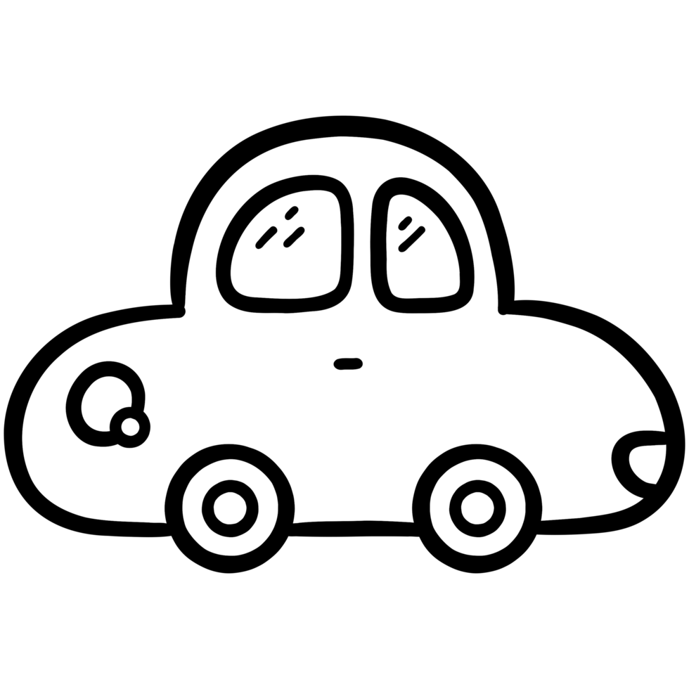 Cute toy car doodle png