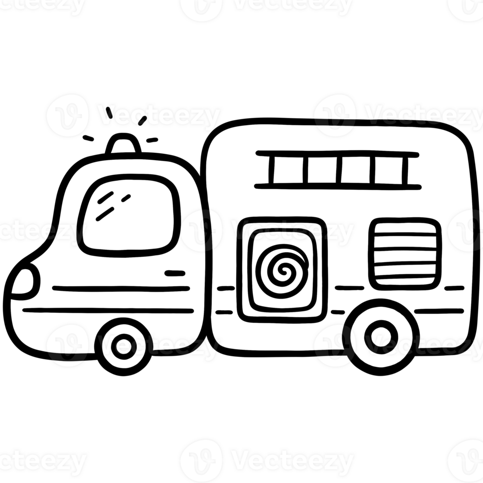 Fire truck toy doodle png