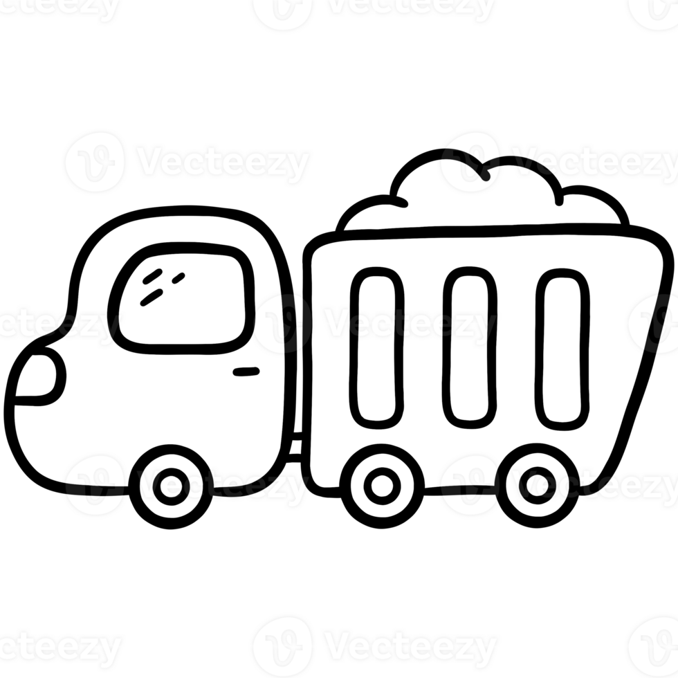 Dump truck with sand in the back png