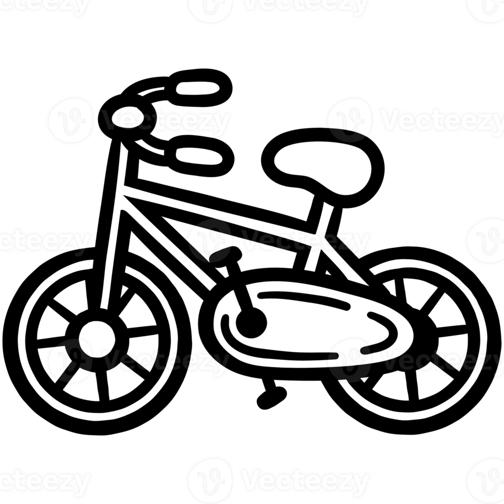 Cute bicycle doodle png