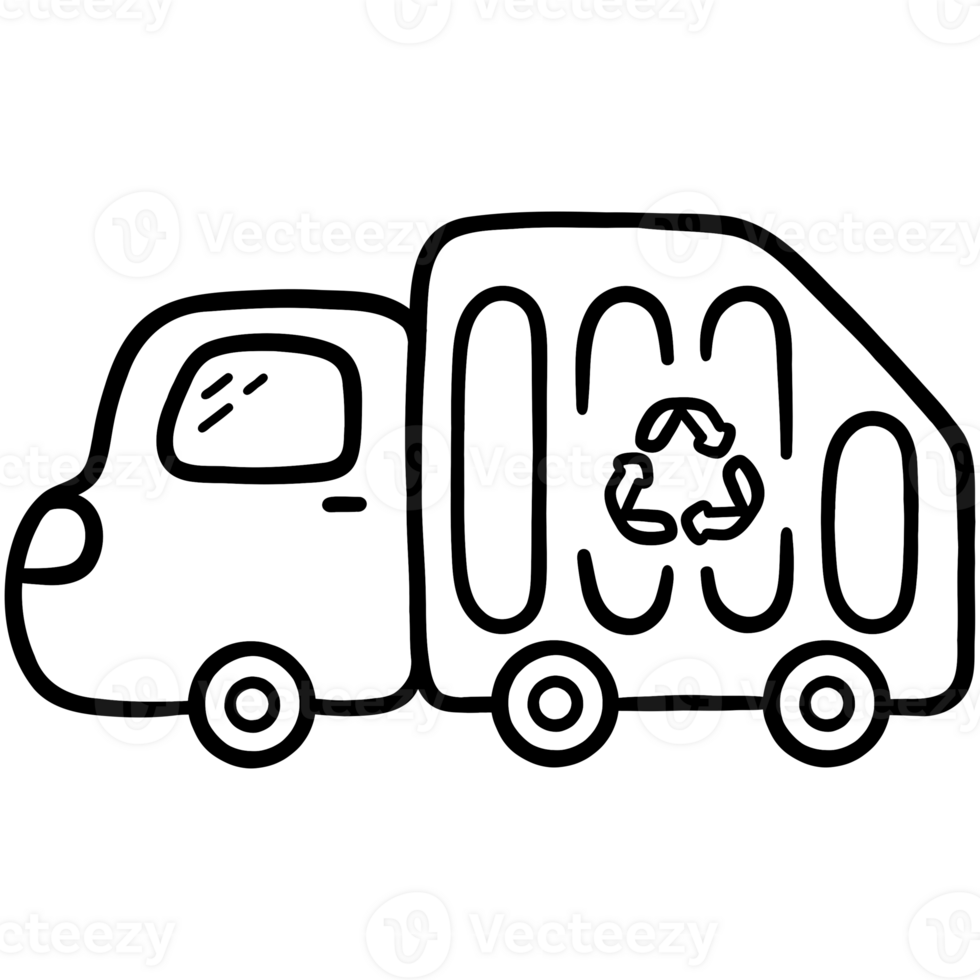 Garbage truck doodle png