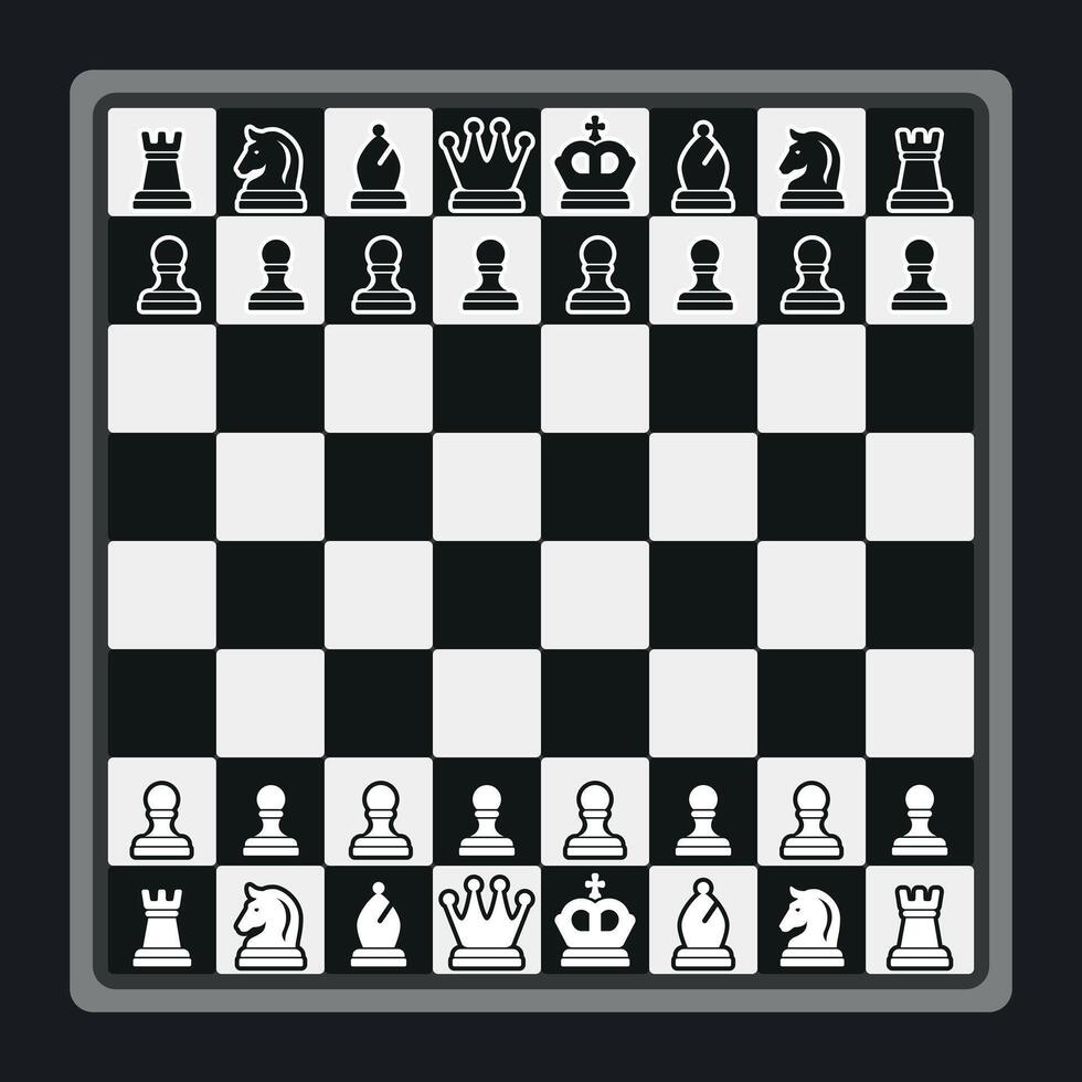 chess board with chess pieces and pieces on it vector