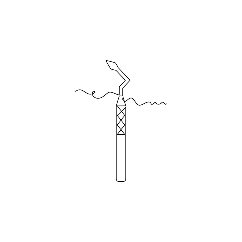 one line art gum rubber tip illustration. line art, one continuous line, simple, hand drawn and sketch style. for icons, symbols, signs or logos vector