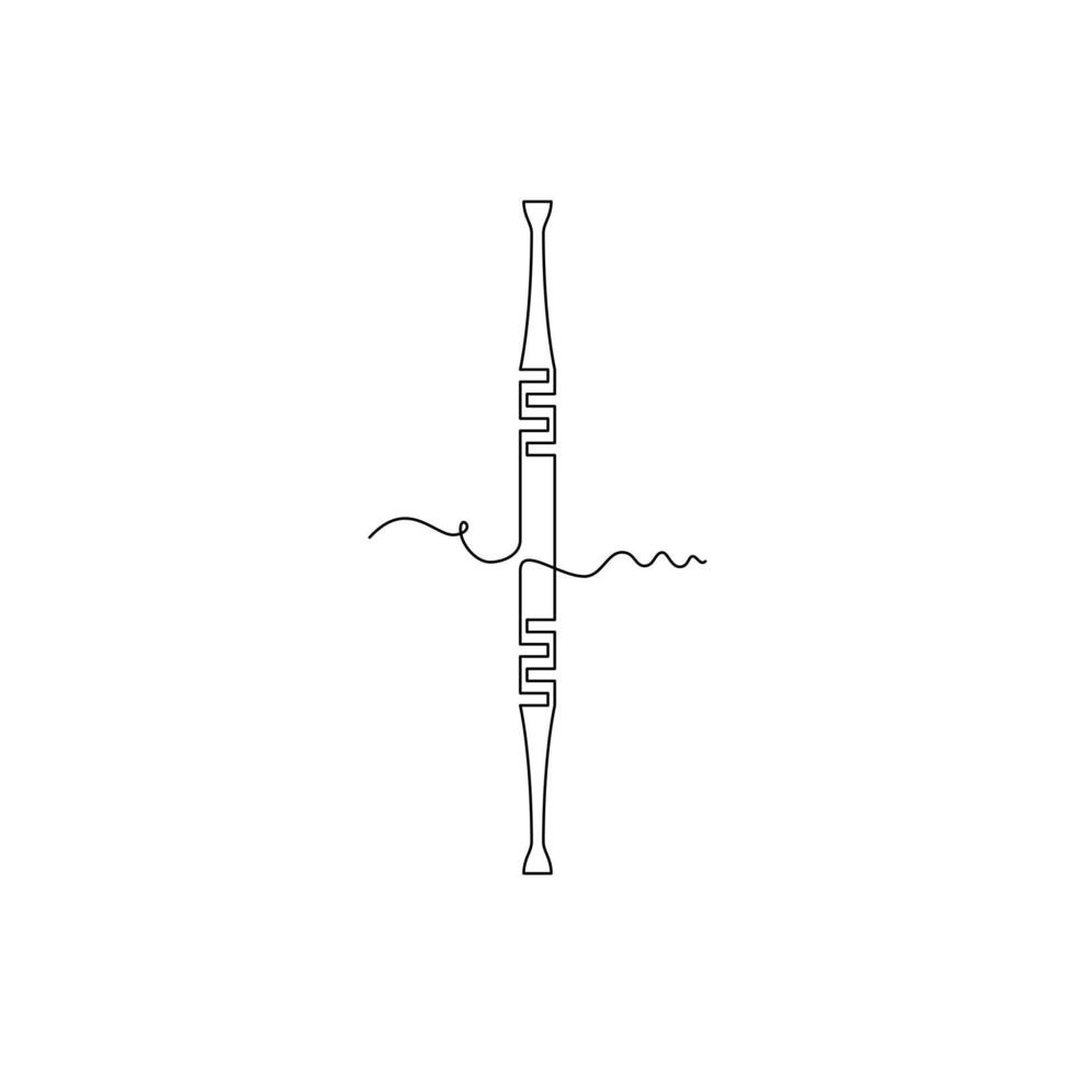 one line art Tartar Scraper illustration. line art, one continuous line, simple, hand drawn and sketch style. for icons, symbols, signs or logos vector