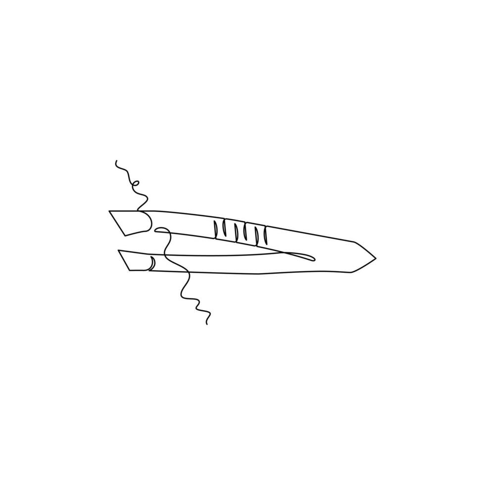 one line art Tweezer illustration. line art, one continuous line, simple, hand drawn and sketch style. for icons, symbols, signs or logos vector