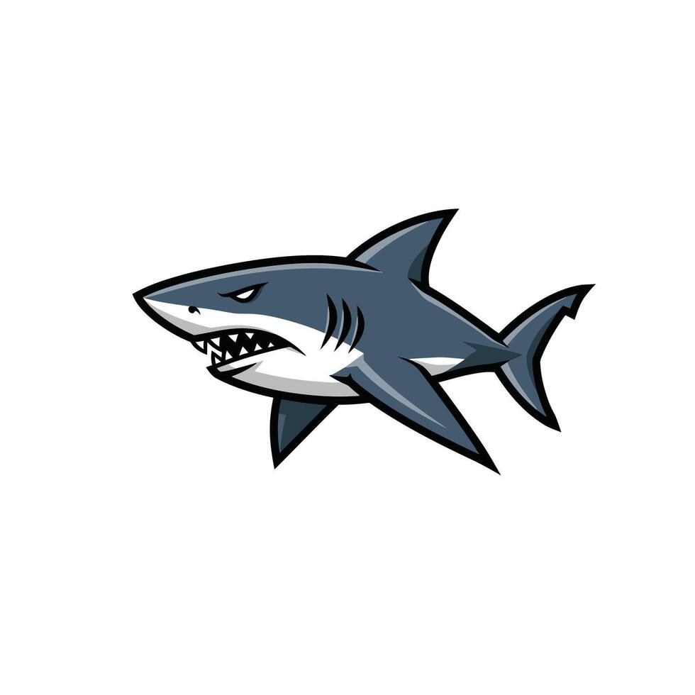 A shark swimming logo design vector