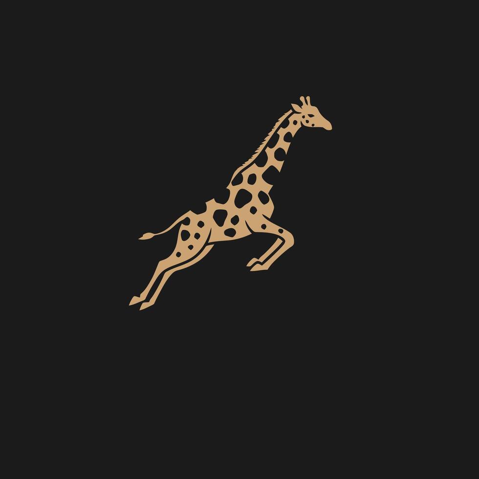 Jumping giraffe logo design vector