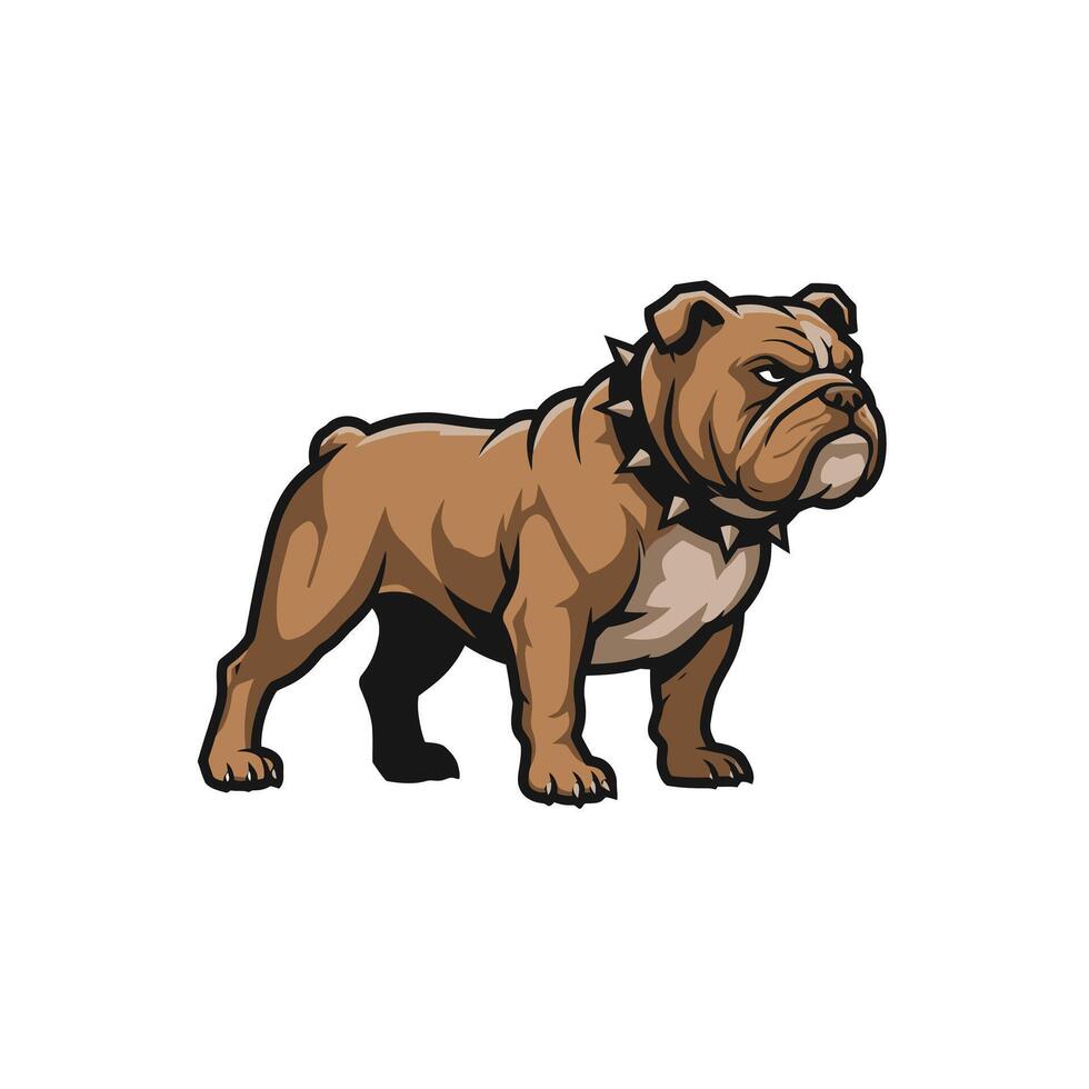 Brown bulldog standing logo design vector