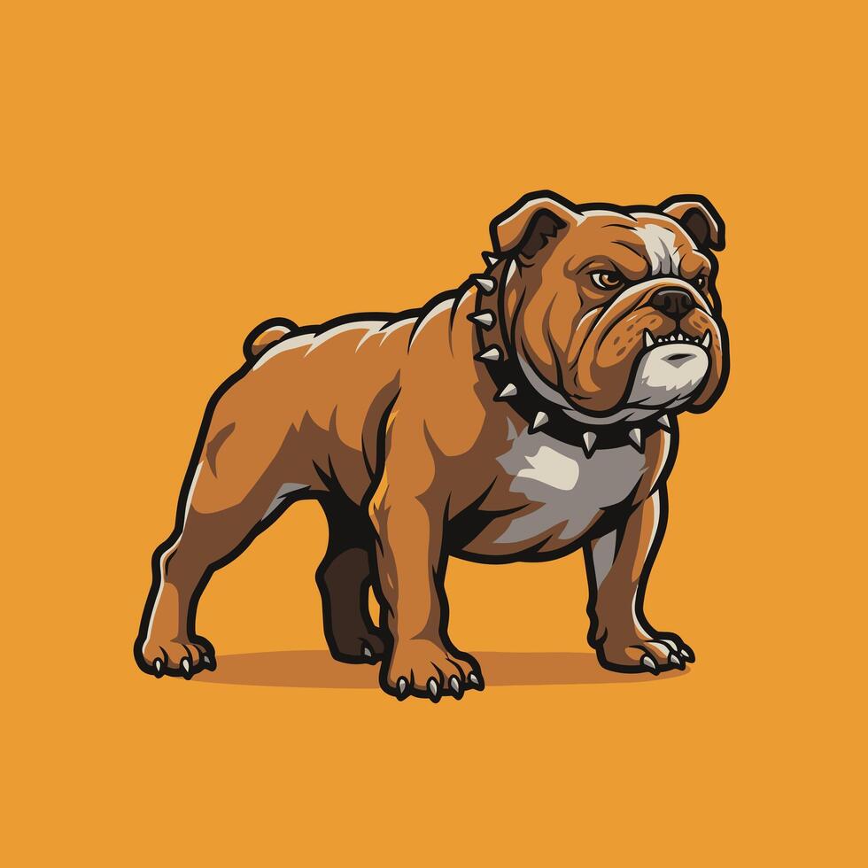 A bulldog standing logo design vector