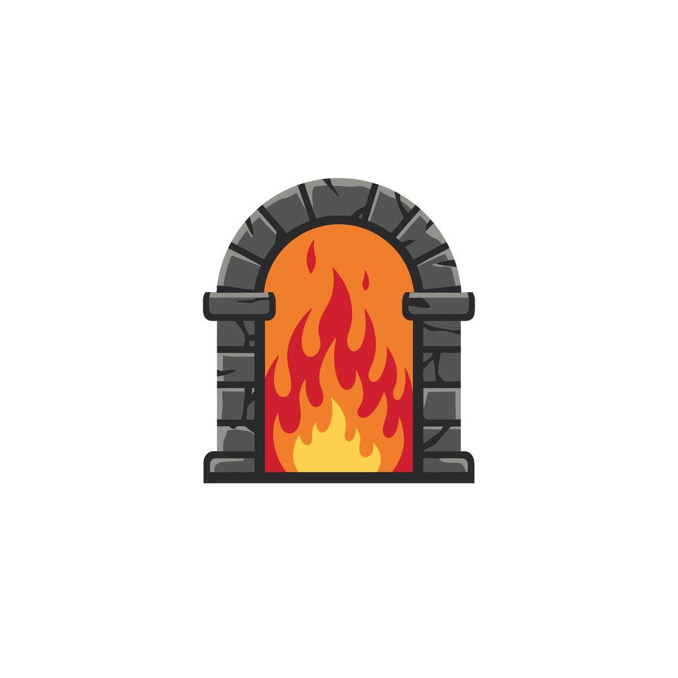 Fireplace logo design vector