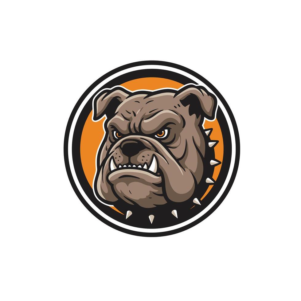 Bulldog mascot head logo design vector