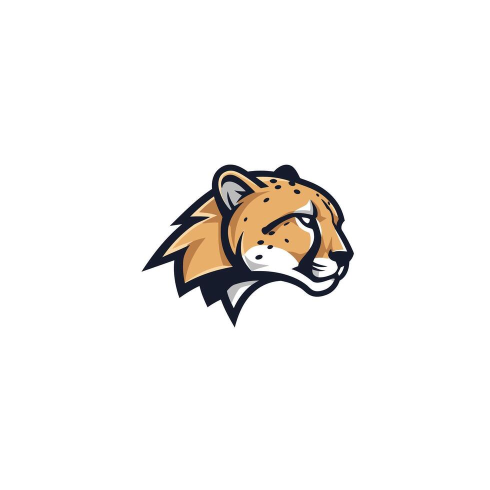 Cheetah head logo design on a white background vector