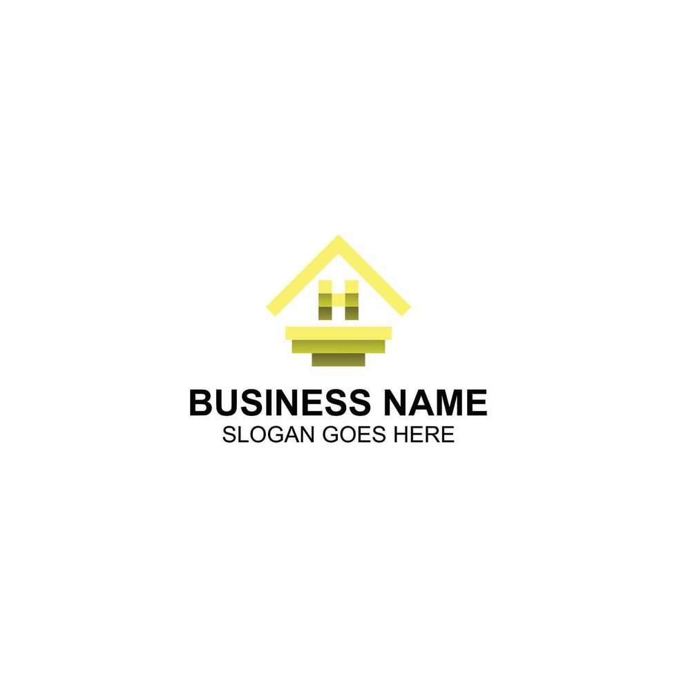 letter h logo design for building or business with creative illustration vector