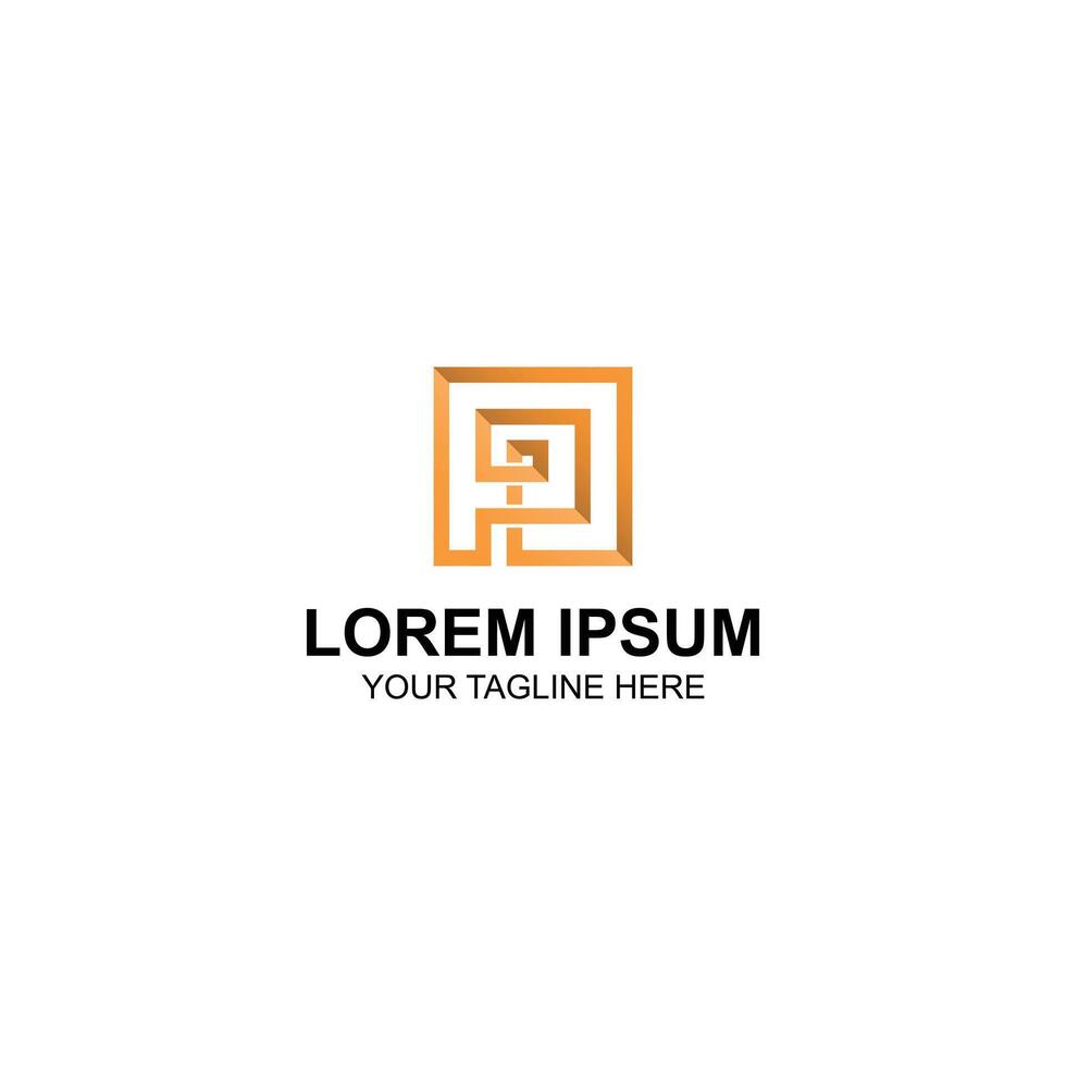letter p logo design fo company icon or business with creative illustration vector