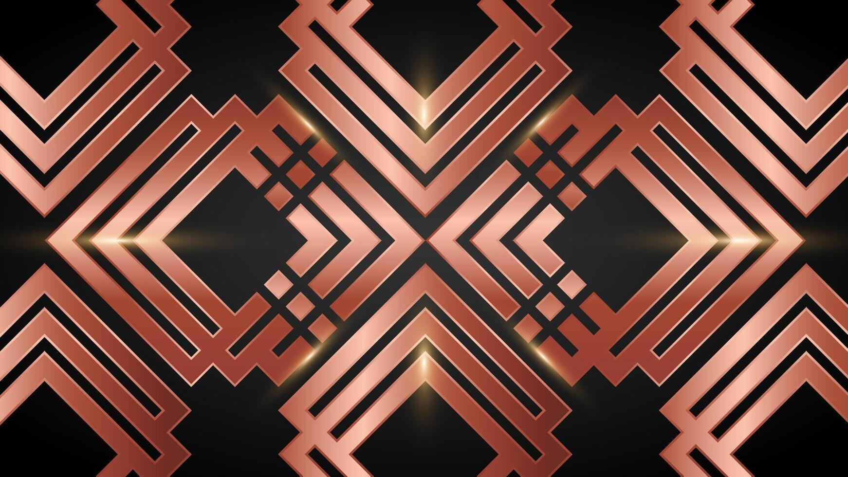 Rose gold geometric pattern design vector