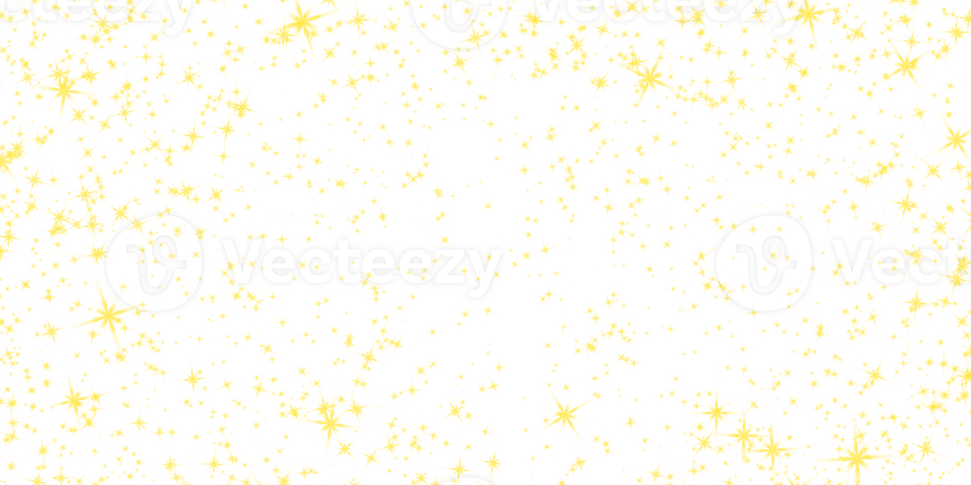 Bright yellow sparkling starfield effect with scattered twinkles isolated on transparent background. Ideal for magical overlays and festive designs png