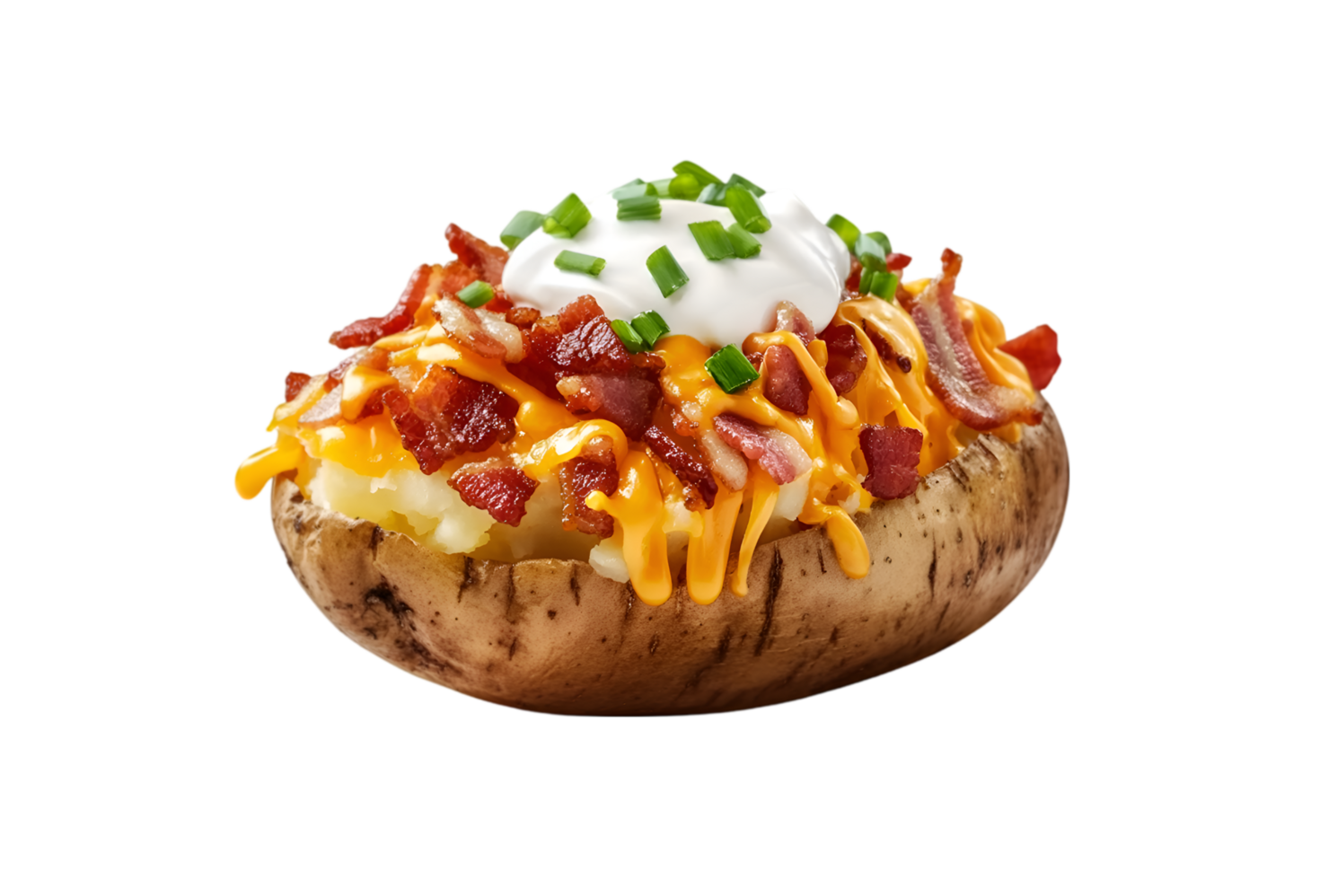 Baked Potato Bacon Cheese Sour Cream Chives, png